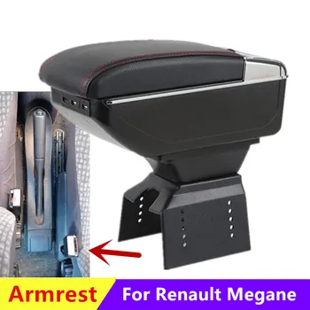 За Renault Megane Подлакътник Box За Renault Megane Car Подлакътник кутия централен Кутия за съхранение Интериор Модернизация с USB аксесоари за кола