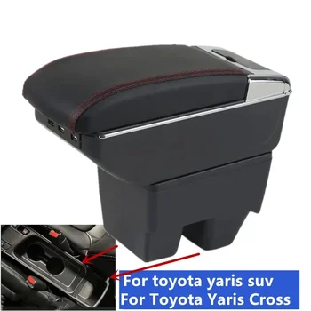 За Toyota Yaris кръст подлакътник кутия за Toyota yaris SUV кола подлакътник съхранение кутия Retrofit USB зареждане Пепелник Аксесоари за кола