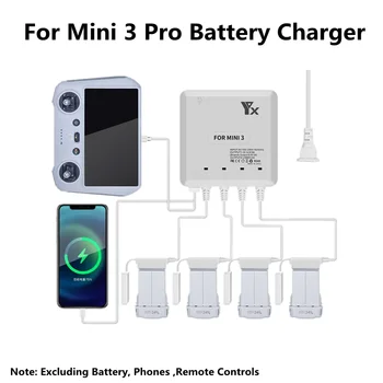 За мини 3 зарядно устройство за батерии 4 в 1 зарядно устройство с USB порт Дистанционно управление Хъб за зареждане Интелигентен аксесоар за множество зарядни
