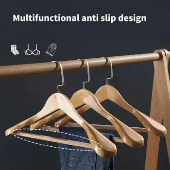 Закачалка за палта Издръжлива закачалка за дрехи Трайни неплъзгащи се широки закачалки за рамо Организирайте дрехите без усилие
