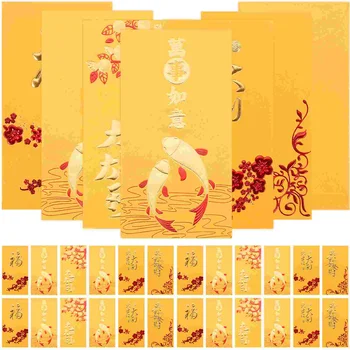 Златен цвят Китайски пролетен фестивал Червени пликове Китайски пари джоб Нова година благословия пари чанта Нова година подарък