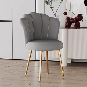 Златни крака Луксозни столове за хранене Модерен кадифен дизайнер Скандинавски стол Розов ергономичен Sillas