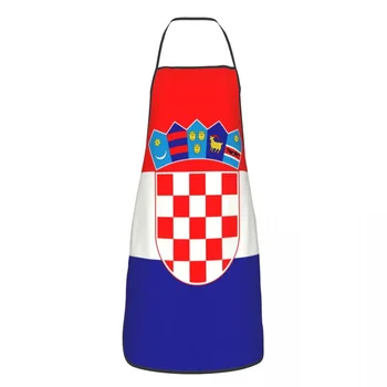 Знаме на Хърватия Смешни престилки за жени Мъже Възрастни Унисекс Кухня Готвач Bib Tablier Кухня Готвене Печене Градинарство
