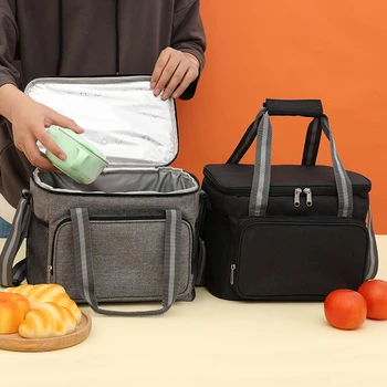 Изолирана чанта за обяд Големи чанти за обяд за жени Мъже за многократна употреба чанта за обяд с регулируема презрамка