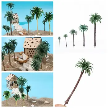 Изящен модел на пейзажа DIY декор пясъчна маса Кокосова палма Растителни саксии модел Пластмасови бонсай занаятчийски микро пейзаж