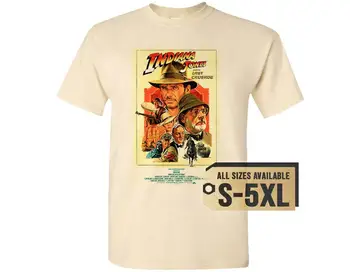 Индиана Джоунс и последният кръстоносен поход V1 естествен бял сив реколта мъже T риза всички размери S-5XL филм