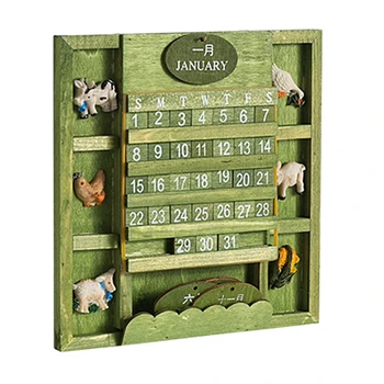 Календар стенен календар, скандинавска декорация, средиземноморски мини стенен календар, дървен малък календар, декорация на работния плот