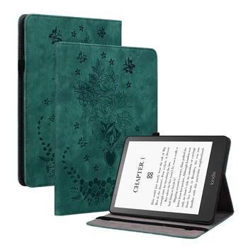 Калъф за Amazon Kindle KPW5 7''инчов мода пеперуда рози 2021 издание PU кожен портфейл Cove Funda