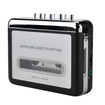 Касетофон Касета към MP3 конвертор Заснемане на аудио музикален плейър Конвертиране на касета на лента към компютър лаптоп чрез USB
