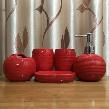 Керамичен комплект за баня Здрав и издръжлив Лесен за почистване Широко приложение Подаръци за сапун за баня