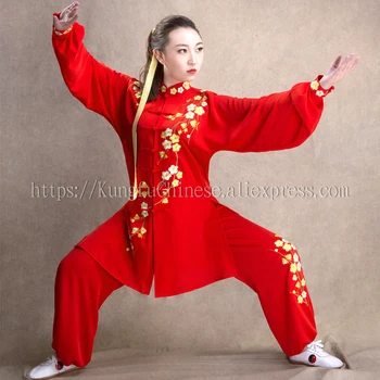Китайска униформа по Тай Чи Бойни изкуства garmenet Тайджи дрехи Бродерия зимнисладък костюм за мъжки женски момиче деца момче възрастни