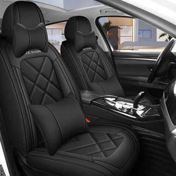 Кожени универсални калъфи за столче за кола Пълен комплект за Renault Fluence VW Golf 4 Dodge Journey Opel Astra J Авто аксесоари 2023