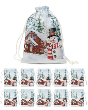 Коледа Gnome снежинка сняг ферма подарък чанти шнур торбичка Коледа бонбони снек подарък чанта опаковка съхранение чанти
