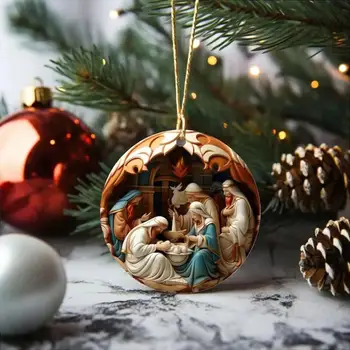 Коледа Рождество Христово орнамент висяща коледна украса 3d Рождество Христово украса за коледно дърво за многократна употреба акрил за фестивал