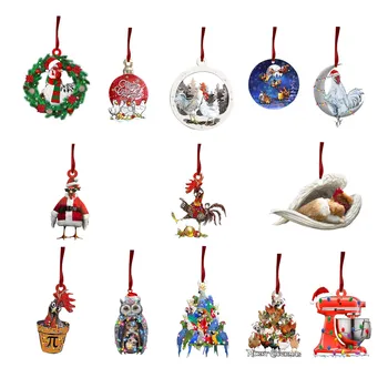 Коледен шал Пилешка празнична украса, Коледна украса на открито Дървени коледни орнаменти decoración hogar парти декор