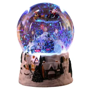 Коледна снежна къща Кристална топка музикална кутия Завъртете светлината 4-в-1 многофункционален кристален глобус коледен подарък