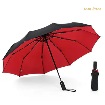 Компактен и издръжлив ветроустойчив чадър Автоматично отваряне/затваряне, подсилени ребра, водоустойчив сенник за пътуване и на открито