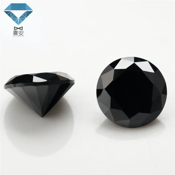 кръгъл черен моисанит 0.8mm-3.0mm изкуствен синтетичен силициев карбид гол камък