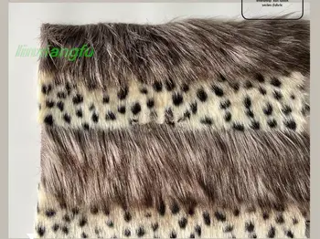 Леопард точка кафе цвят дълга коса плат, райета жакард имитация на козина, проба стая дома текстил възглавница плат.