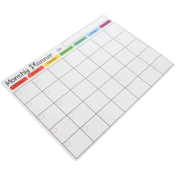 Лесно изтриваеми календарни магнити Месечни магнитни стикери Работен график Хладилник А3 Седмичен (бял Версия No 2)