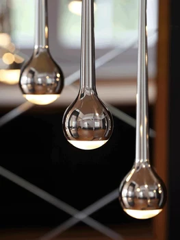 Луксозен бар ресторант LED полилей вода капка нощна лампа таванско помещение дуплекс вила въртящи стълбище висулка светлини
