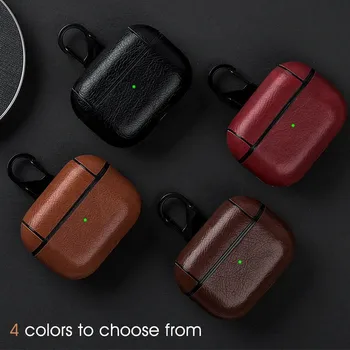 Луксозен ретро кожен калъф за слушалки за Apple AirPods Pro 2 3 1 Защитен капак за слушалки с кука за въздушни шушулки Pro2 поколение