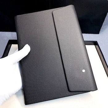Луксозна черна кожа MB бележници Магнит за бележник Дизайн на папка Качество на хартиените глави Уникален Loose-leaf Business Note Book A5