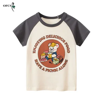 Лятна мода Детски тениски Памучни меки дрехи Бестселър Дропшипинг Детски върхове Тениски за момчета и момичета Дънни ризи