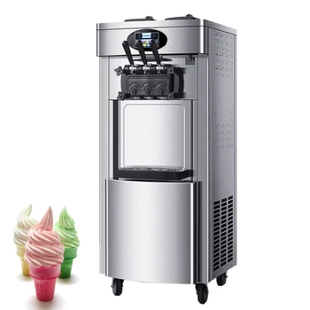 Мека машина за сладолед за малкия бизнес Производители на сладолед Вертикална машина за сладолед от неръждаема стомана Вендинг 2200W