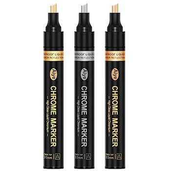 Метална писалка отразяваща боя писалка 3 цвята постоянни метални маркери, 2-3 мм по-голяма площ на приложение, висок гланц, водоустойчив