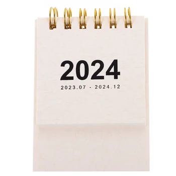 Мини календар 2024 Бюро Домашен аксесоар Ежедневна употреба Месечна малка бележка Постоянен офис Бели календари