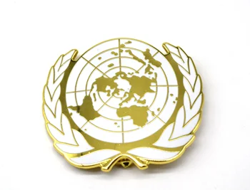 Мироопазващи сили на ООН Значка за шапка със синя барета Златна значка на ООН