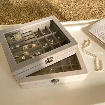 Мода преносими кадифе бижута пръстен бижута дисплей организатор кутия кутия тава притежателя обица бижута съхранение случай витрина