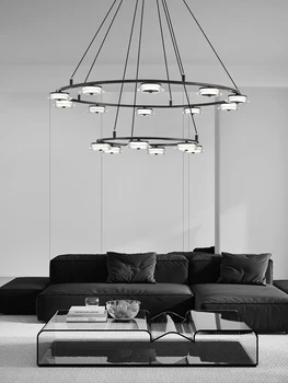 Модерна проста творческа спалня висулка лампа медна черна кухня маса за хранене полилеи светлина скандинавски акрилни LED лампи тела