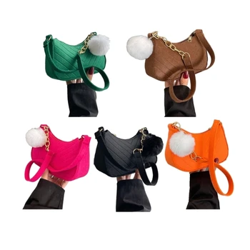 Модерна чанта за жени Удобна чанта за подмишници от филц лесна за носене за всеки повод