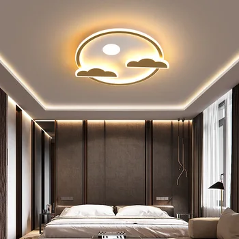 Модерни LED полилей светлини Полиран алуминий с бял спрей боя тела за всекидневна детска стая спалня лампи затъмняване осветление