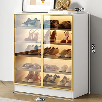 Модерни обувки багажник стъклена врата обувки организация хол мебели обувки килер висок капацитет творчески балкон съхранение на обувки
