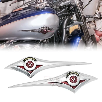 Мотоциклет хром 3D газ резервоар за гориво значка емблема стикери стикери за Kawasaki Vulcan VN 800 900 400 500 1500 1600 1700 2000