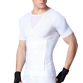 Мъже отслабване тяло Shaper риза Abs корема тънък йога фитнес тениска корсет