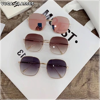 Мъжка и дамска мода Външни очила Слънцезащитни слънчеви очила UV400Ретро квадратни слънчеви очила Цветна рамка на обектива