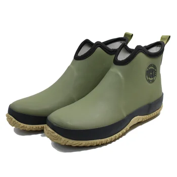 Мъжки ботуши за дъжд Водоустойчиви гумени ботуши до глезена Външни ежедневни риболовни ботуши Студенти Обувки за дъжд Мъжки обувки за платформа