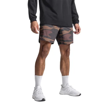 Мъжки летни спортни фитнес шорти плътен цвят и камуфлаж еластични мускули мъжки бързи сухи шорти обучение бягане шорти