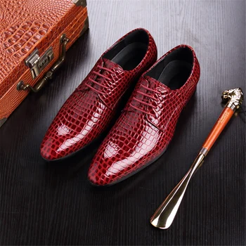 Мъжки мокасини обувки класически луксозни официални рокля обувки мъже Оксфорд кожа мода бизнес обувки за работа