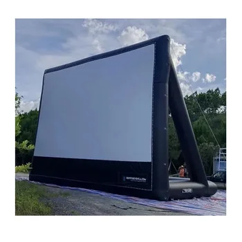 Надуваем заден прожекционен екран за продажба Телевизионен проектор Кино на открито Търговски Голям Черен взриви филмов екран