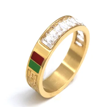 Най-високо качество Famous Brand любов пръстени за жени титанов неръждаема стомана пръстени стомана розово злато цвят пръстени