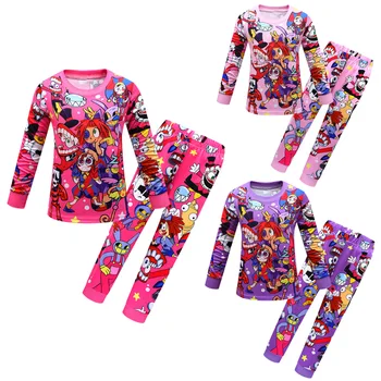 НЕВЕРОЯТНИЯТ ДИГИТАЛЕН ЦИРК Детска пижама Пижама Комплект дрехи за домашно облекло Спално облекло Детско нощно облекло за момичета Детски екипи за малки деца