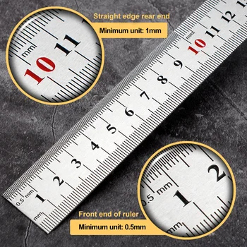  неръждаема стомана прав владетел 30 см / 12 инча метрична линийка 15 см / 20 см / 30 см / 50 см висококачествени инструменти за измерване и приспособления 500 мм