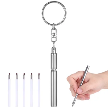 Неръждаема стомана прибиращ писалка ключодържател мини писалки инструмент химикалка метал телескопична медицинска сестра