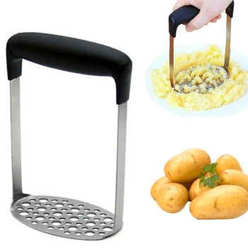 Неръждаема стомана Ръчна картофена машина за гладко пюре от картофи Преса Crusher Кухня Инструменти за плодови зеленчуци Картофен Ricer