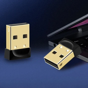 Ниска мощност предаване USB безжичен донгъл Bluetooth-съвместим 5.3 музикален аудио приемник предавател за компютър високоговорител мишка